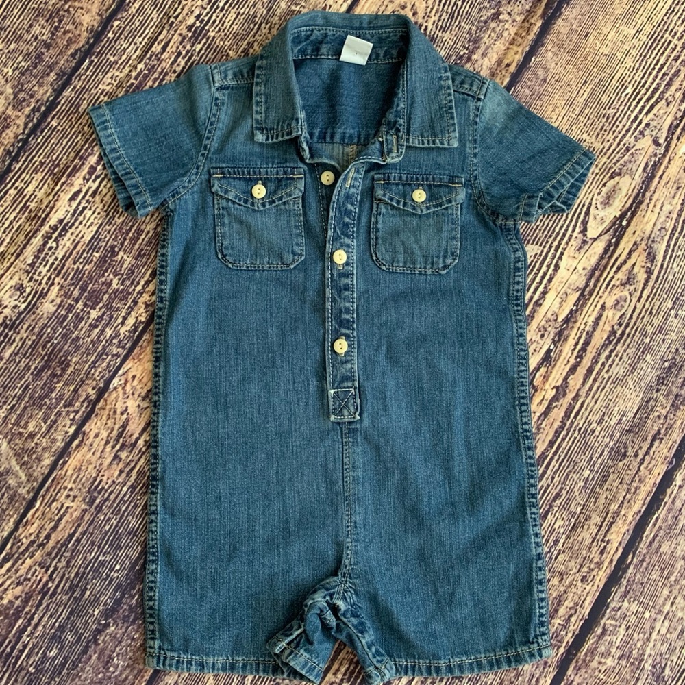 Boys 18-24m Baby Gap Denim Romper Great Condition
